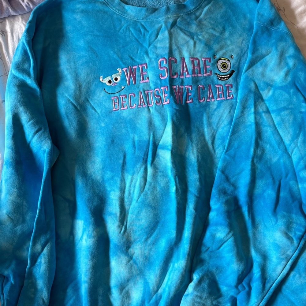 Disney Monsters Inc Tie-Dye Embroidered Sweatshirt